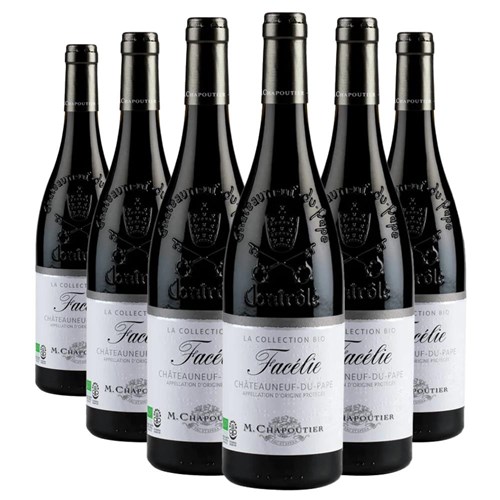 Case of 6 Chateauneuf-du-Pape Facelie Collection Bio M.Chapoutier 75cl Red Wine